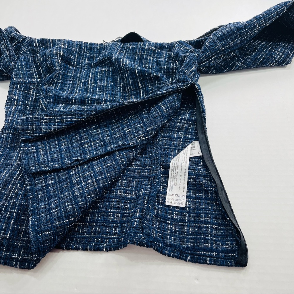 ✨ NWT Zara Off-Shoulder Tweed Top – Chic Statement Piece 💙✨ - Picture 6 of 12